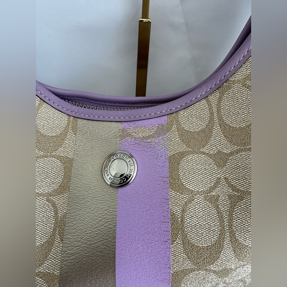 Authentic Coach Chelsea Signature canvas Hobo shoulder Two Way Bag - Picture 6 of 17